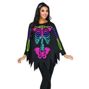 Women's Colorful Skeleton Poncho
